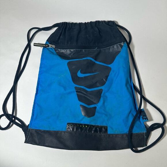 Nike Blue and Black Backpack with Lightweight Design and Drawstring Closure - Picture 1 of 4